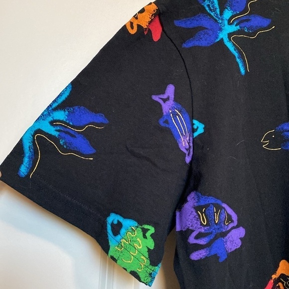 Coconut Bay Mini Dress Womens XL Fish Tropical Beach Novelty Cotton Made in USA - Picture 4 of 6